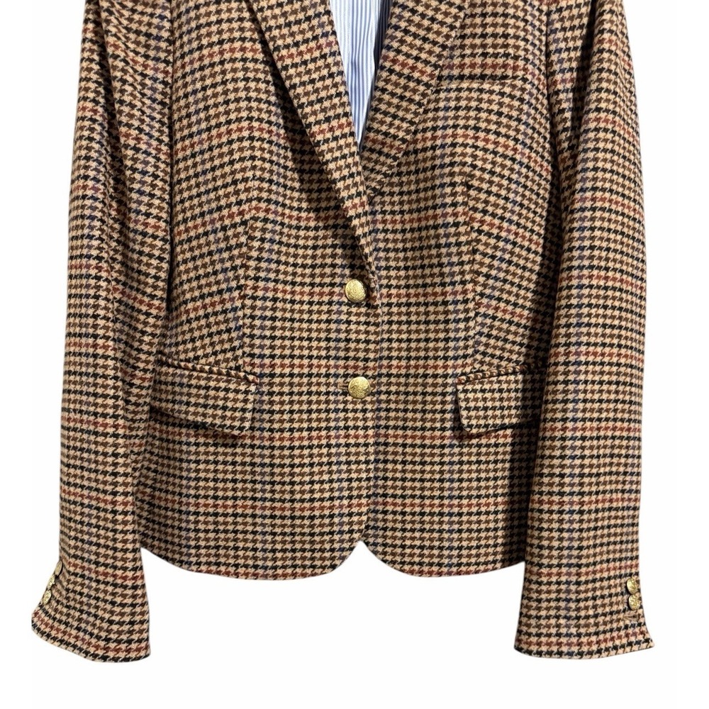 J.Crew Herringbone Wool-Blend Schoolboy Blazer Light Khaki/Brick Women's Size 12 - Picture 5 of 13